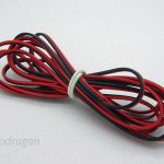 22AWG Black & Red Power Pair Wires 1-Meter